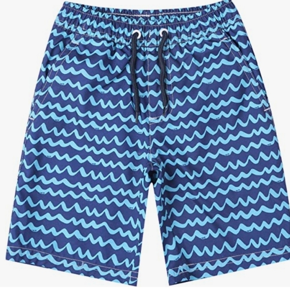 LIZENS UPF 50+ Quick Dry Beach Swim Trunks in Blue Wave Size 3-6 Months
